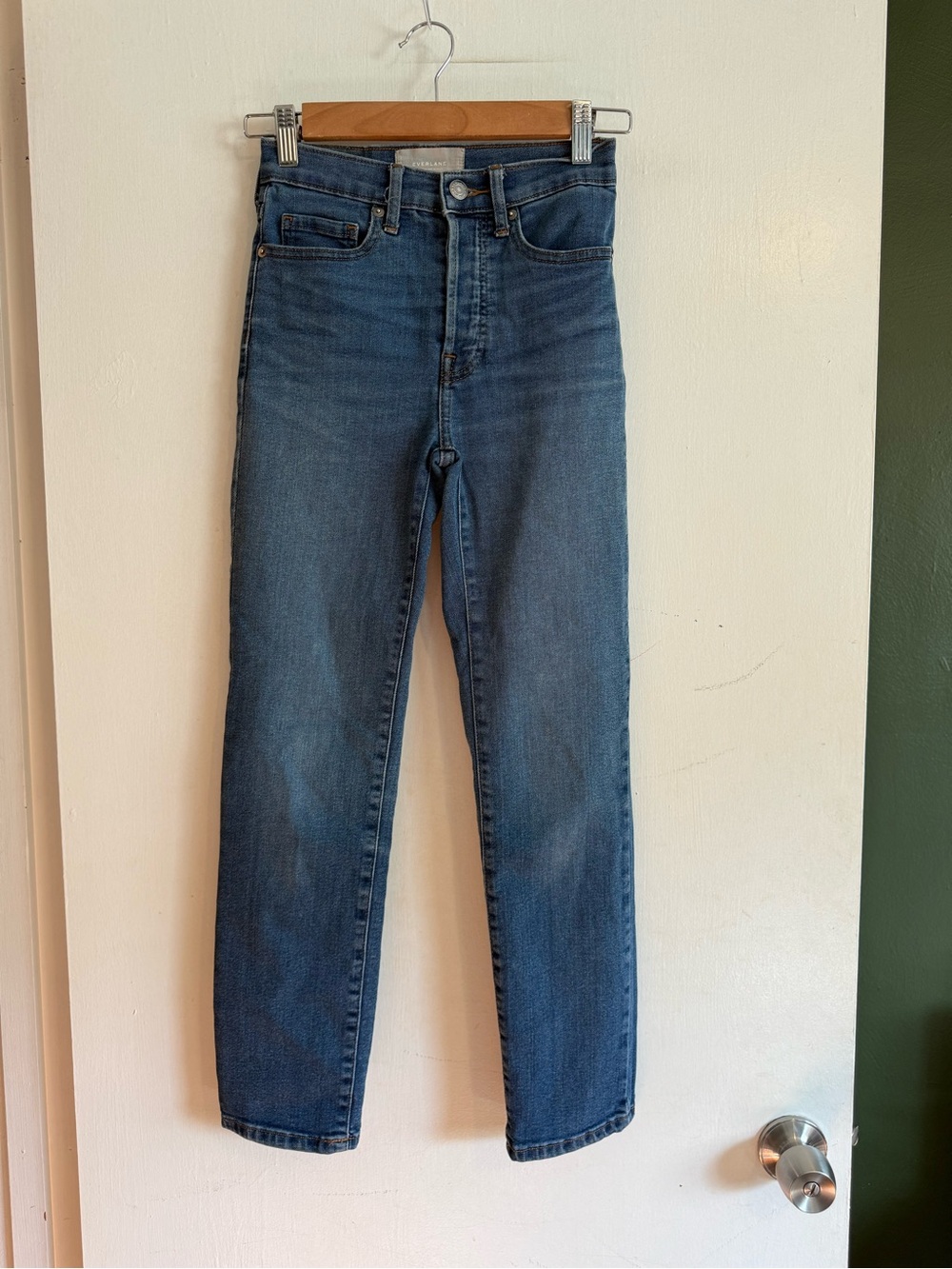 Everlane high rise slim straight cigarette jeans size 24 ankle
